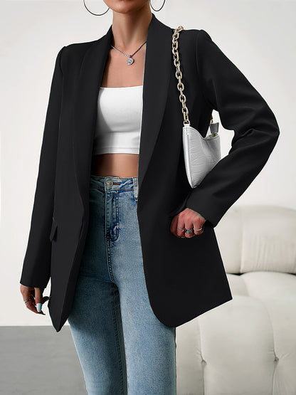 Lapel Collar Long Sleeve Blazer