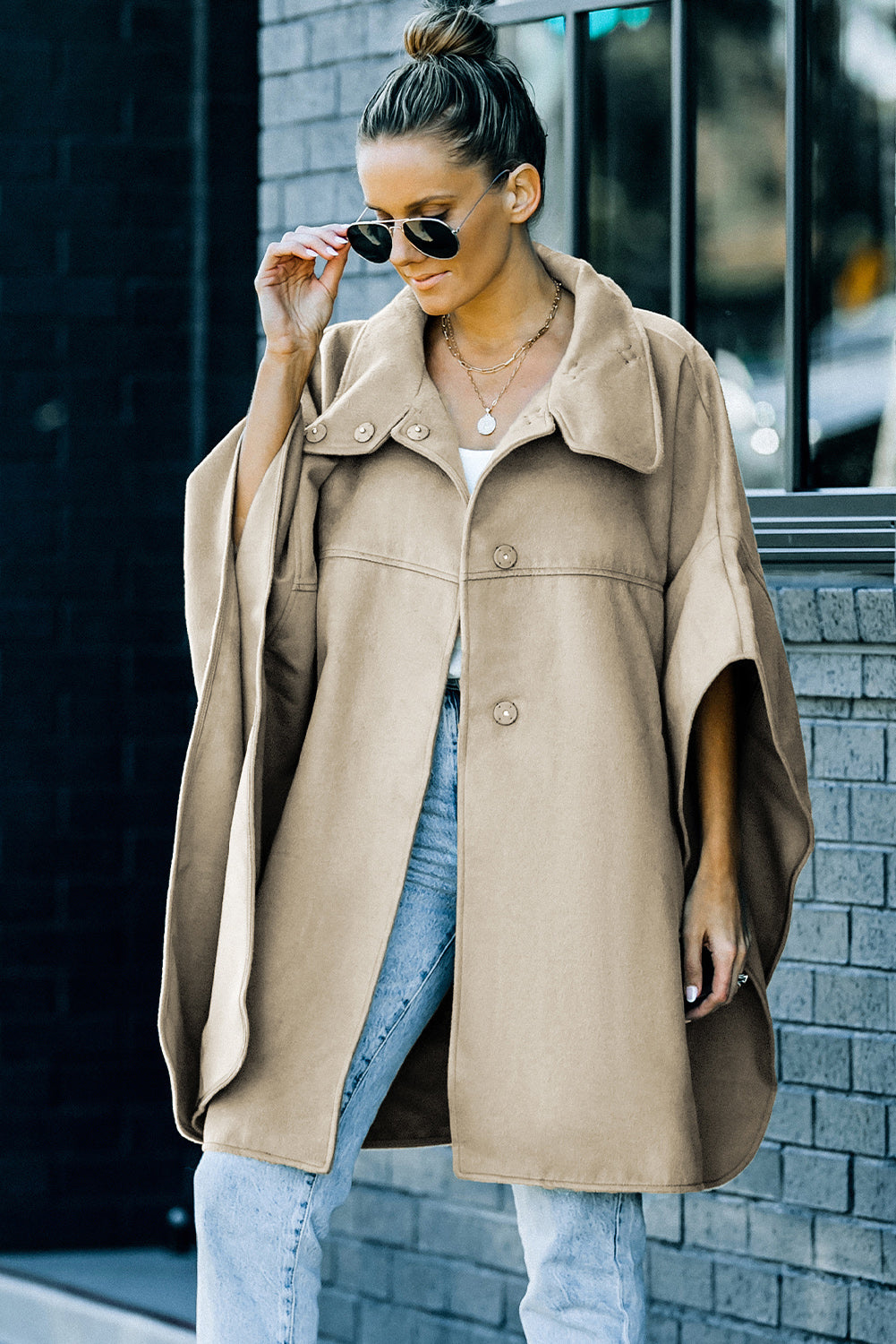 Snap Down Dolman Sleeve Coat